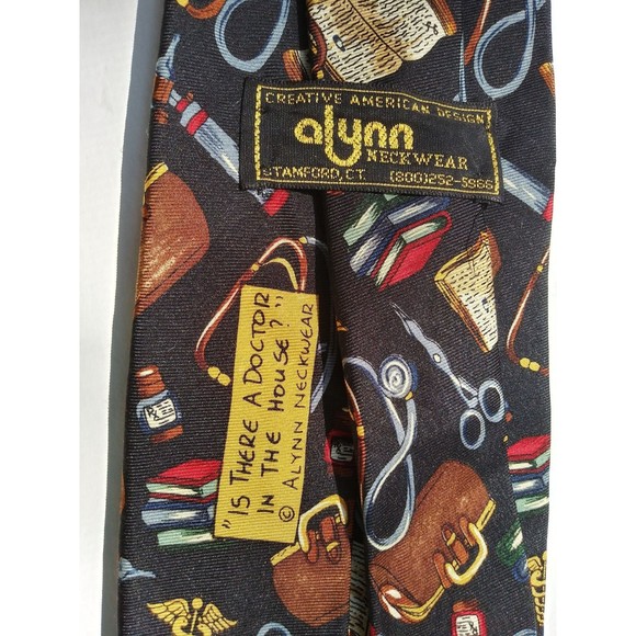Alynn Silk Neck Tie "Is there a doctor in the house" - Picture 3 of 3